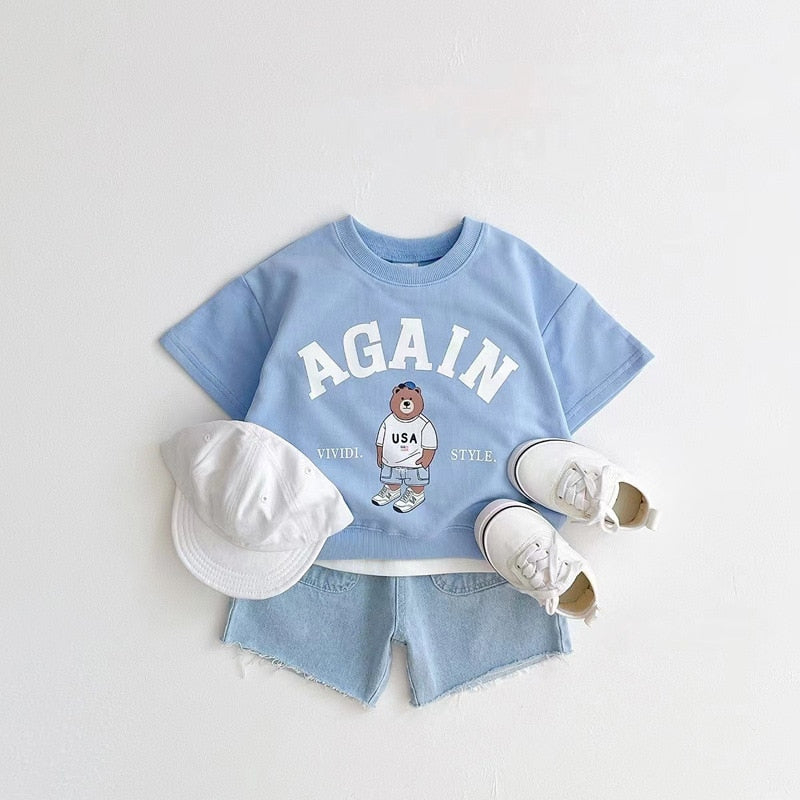 'AGAIN' Tee & Shorts Set