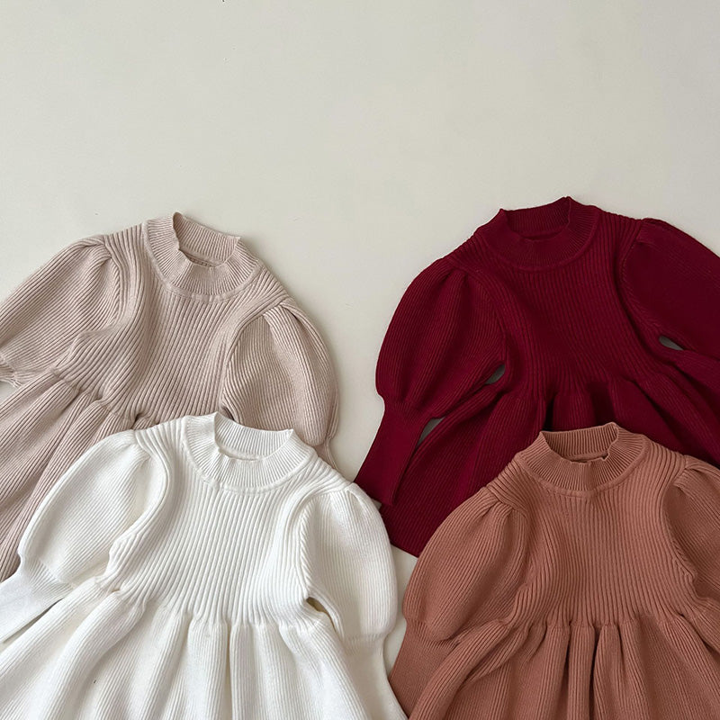 Puff Sleeve Knit Dress