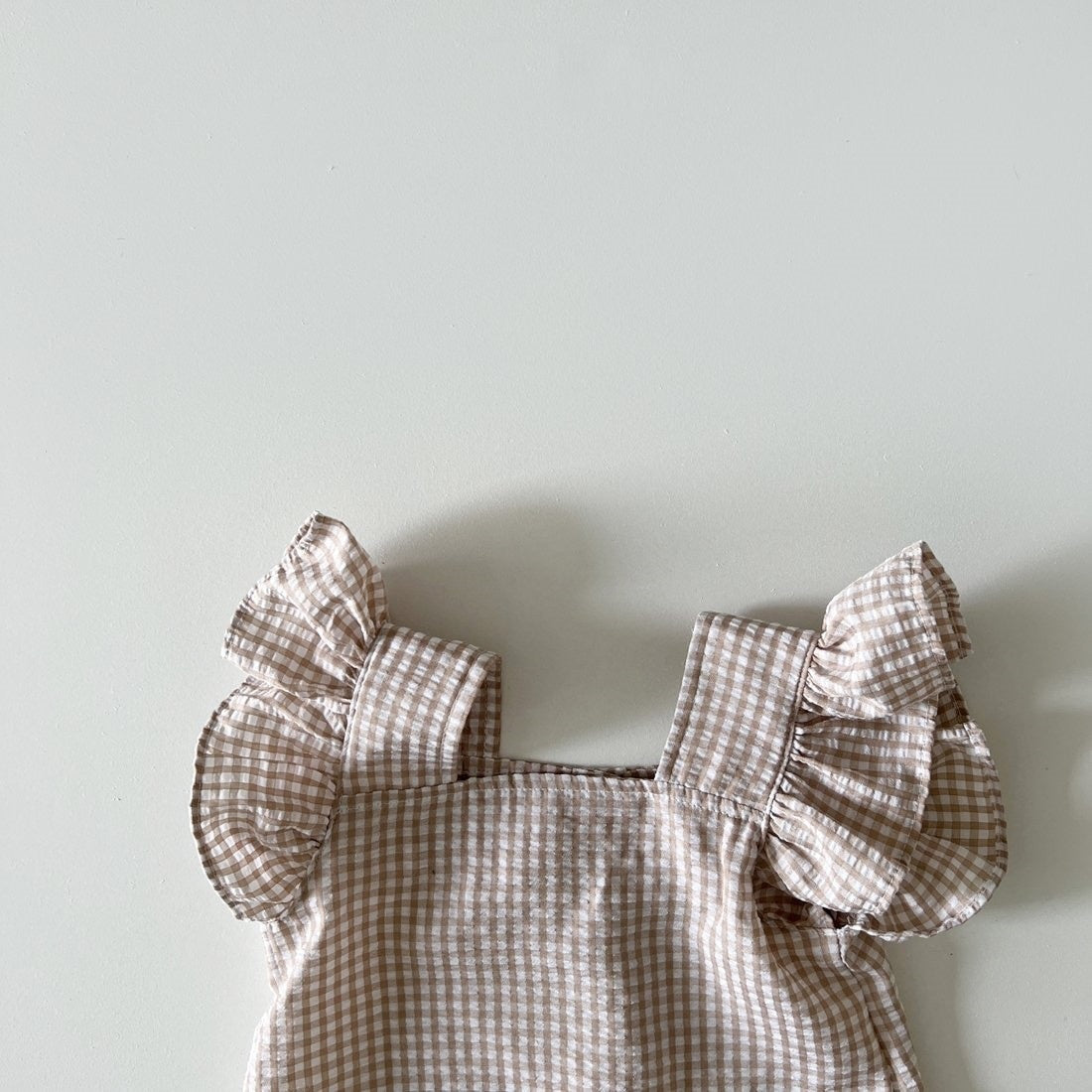Fly Sleeve Plaid Top & Shorts Set