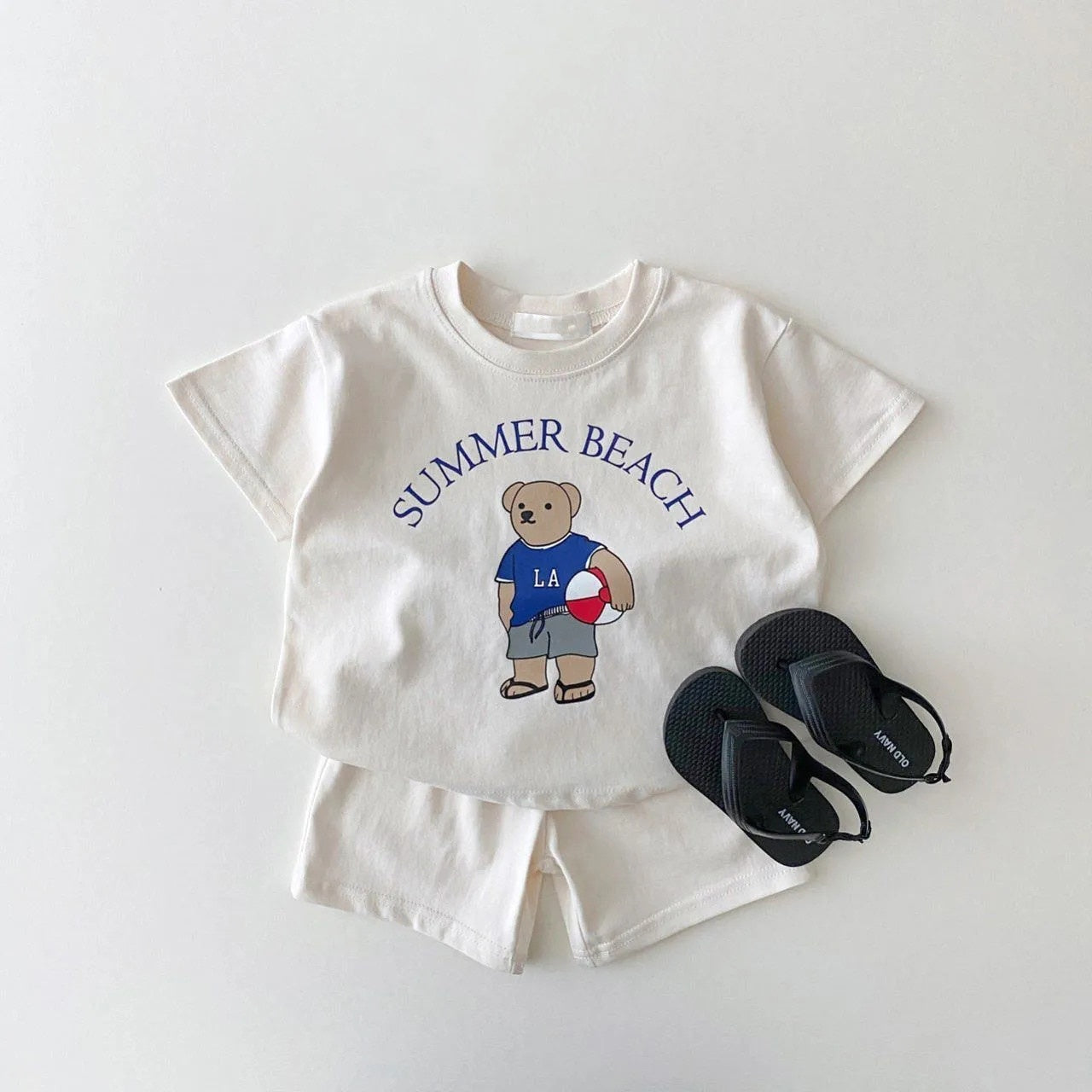 Off-white 'Summer Beach' Graphic Tee Set