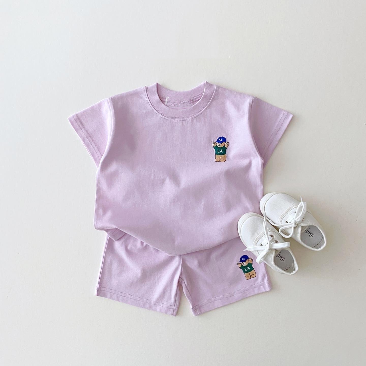 Embroidered Bear Badge Two Piece Set