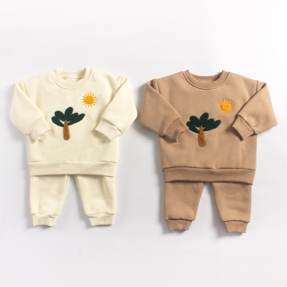 Warm Fleece Sweatshirt & Pants Set