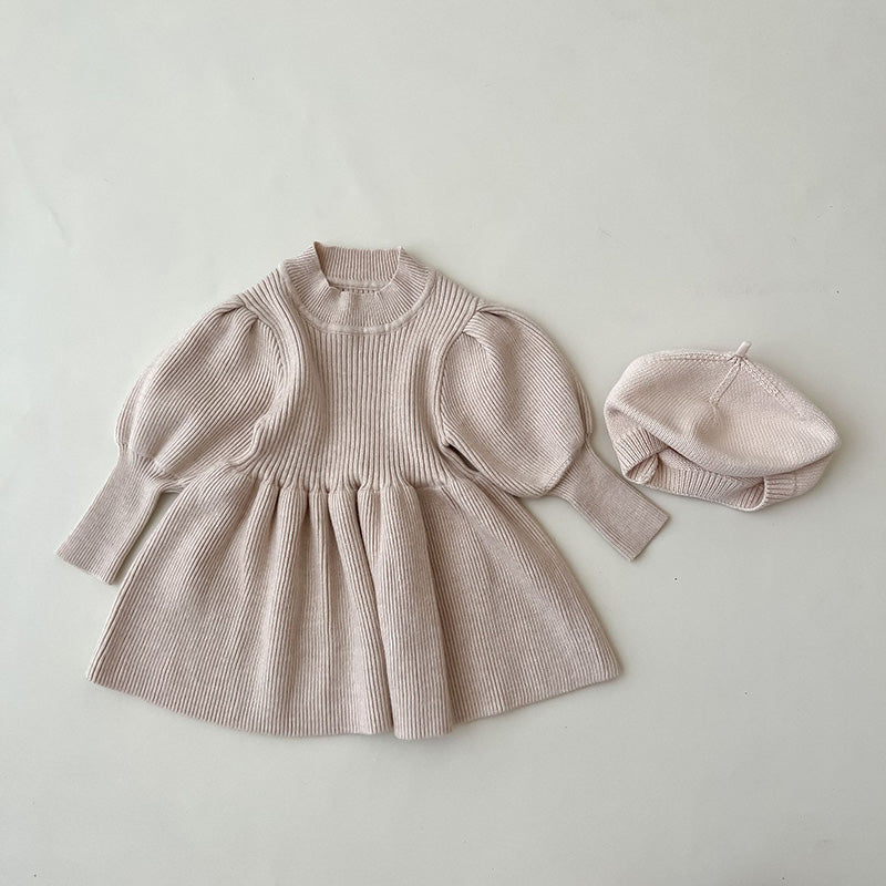 Puff Sleeve Knit Dress