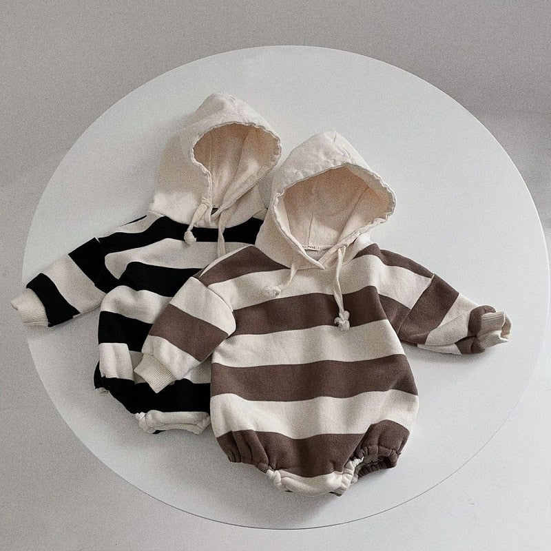Striped Hooded Romper