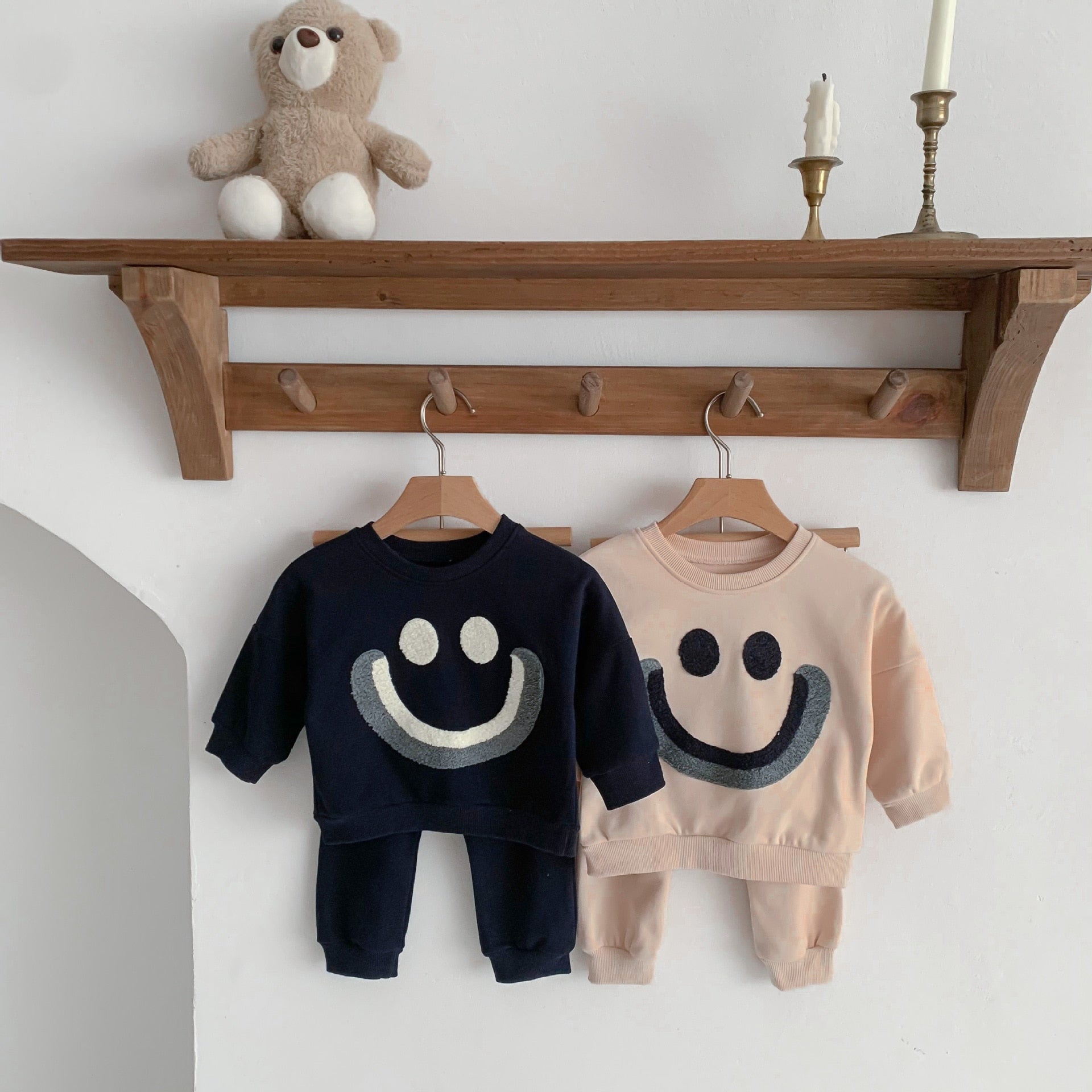 Long-Sleeved Smiley Face Jogger Set