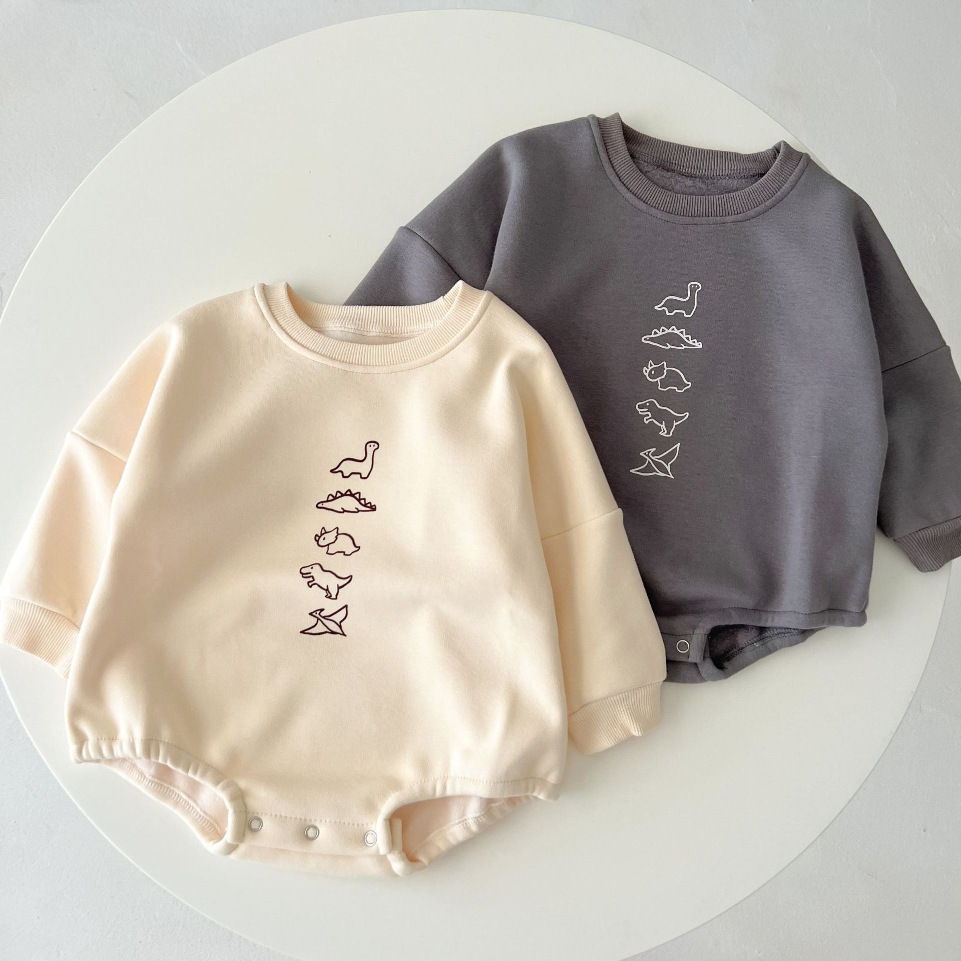 Cute Dinosaur Long-Sleeved Romper