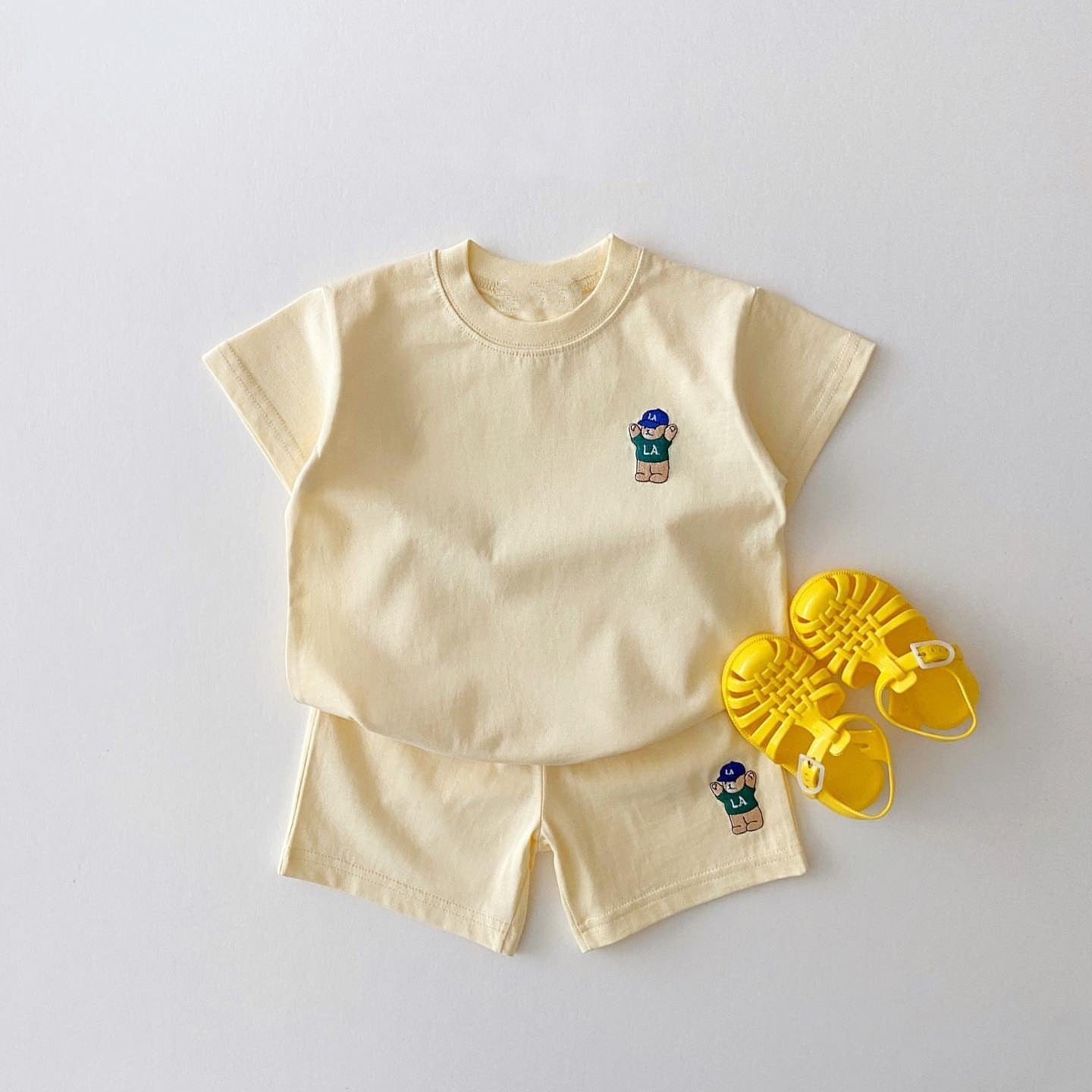 Embroidered Bear Badge Two Piece Set