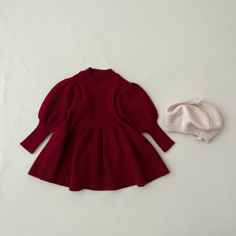 Puff Sleeve Knit Dress